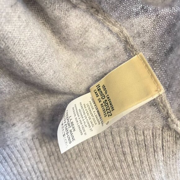 NWT LL Bean 100% Cashmere Gray Cowl Neck Sweater - Picture 5 of 8